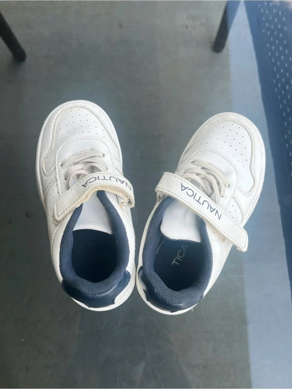 Nautica White and Navy Low-Top Sneakers